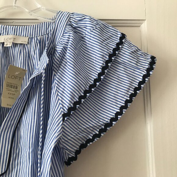 Loft | Stripe Layered Cuff Tassel Top - Picture 4 of 8